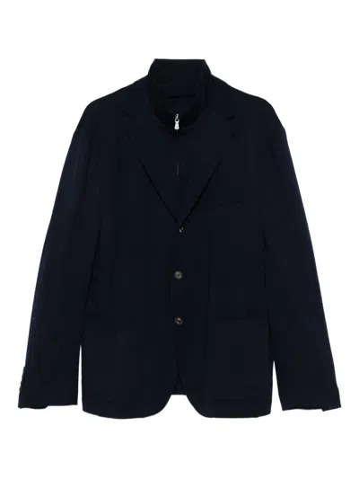 Eleventy Three-button Wool Jacket In Blue