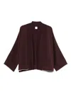 Eleventy Three-quarter Sleeve Open-front Cardigan In Brown