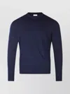 Eleventy Timeless Crewneck Sweater With Ribbed Details In Blue