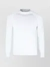 Eleventy Timeless Crewneck Sweater With Ribbed Details In White
