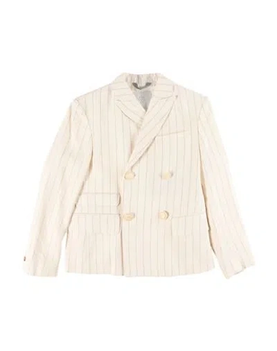 Eleventy Babies'  Toddler Boy Blazer Ivory Size 6 Linen, Cotton In White