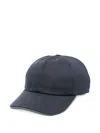 Eleventy Touch-strap Silk Baseball Cap In Blue