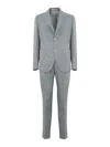 Eleventy Single-breasted Linen And Wool Suit In Gray
