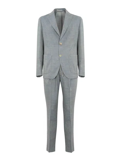 Eleventy Single-breasted Linen And Wool Suit