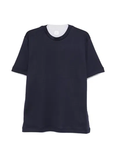 Eleventy Trimmed T-shirt In Blue