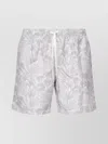 Eleventy Tropical Print Beach Boxer Pockets In Gray