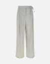 Eleventy Greige Linen Wool Trousers