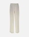 Eleventy White Cotton Lycra Stretch Trousers
