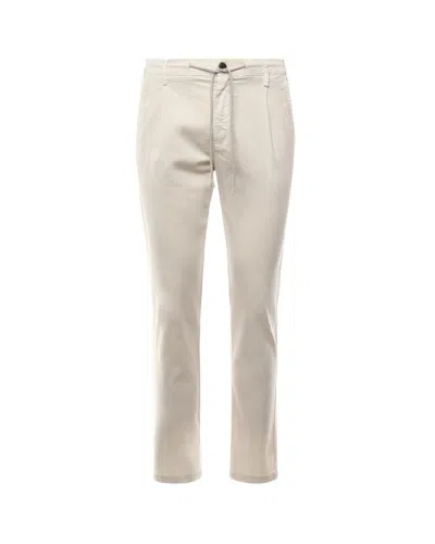 Eleventy Sand Drawstring Waist Cotton Trousers