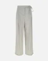 Eleventy Greige Linen Wool Trousers In Grey