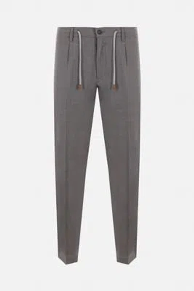 Eleventy Mid-rise Tapered-leg Trousers In Grey