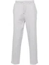 Eleventy Raised-seam Track Pants In Grigio Chiaro Melange