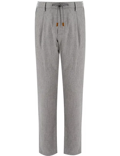 Eleventy Trousers In Light Melange Gray