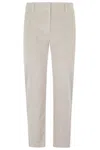 Eleventy Ribbed Tailored Trousers With Angled Pockets In Neutral