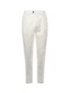 Eleventy Cotton Straight Leg Trousers In White