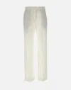 Eleventy White Cotton Lycra Stretch Trousers In White