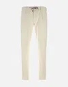 Eleventy Men White Pants With Elastic Drawstring Waist And Tapered Leg In Cotton Blend Stretch Woman In White