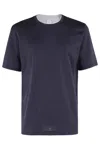 Eleventy Black Crewneck T-shirt With Layered Collar In Blu Grigio