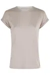 Eleventy Rolled-cuff Cotton T-shirt In Gray