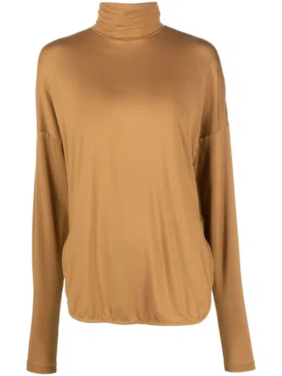 Eleventy Turtleneck Long-sleeved Top In Brown
