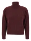 Eleventy Turtleneck Long Sleeve Sweater In Burgundy