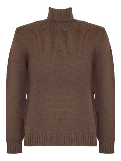 ELEVENTY TURTLENECK RIBBED-TRIM SWEATER