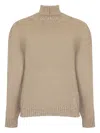 Eleventy Turtleneck Ribbed-trim Sweater In Neutral