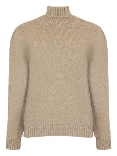 Eleventy Turtleneck Ribbed-trim Sweater In Neutral