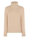 Eleventy Soft Knit Turtleneck Long Sleeves In Neutral