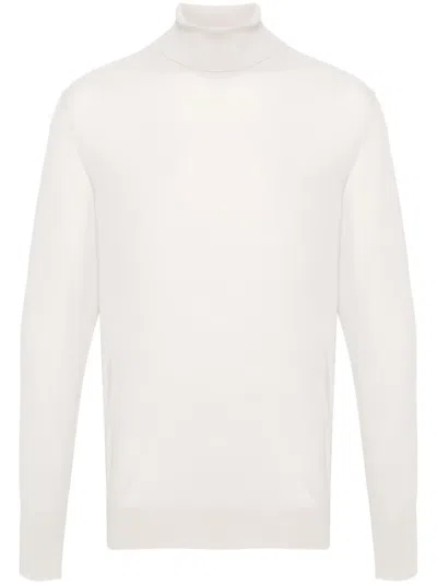 Eleventy Turtleneck Wool Jumper In Neutrals