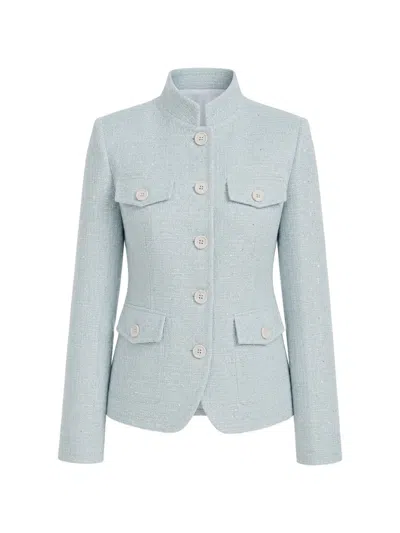 Eleventy Tweed Field Jacket In Blue