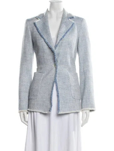 Pre-owned Eleventy Tweed Pattern Blazer In Blue