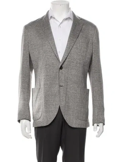 Pre-owned Eleventy Tweed Pattern Blazer In Gray