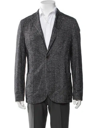 Pre-owned Eleventy Tweed Pattern Blazer In Grey