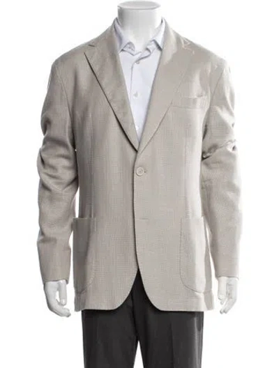 Pre-owned Eleventy Tweed Pattern Blazer In Neutrals