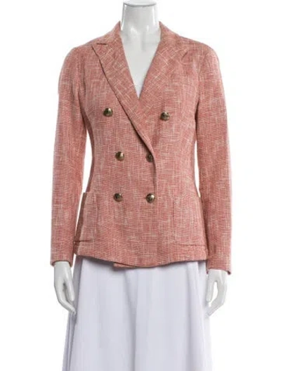 Pre-owned Eleventy Tweed Pattern Blazer In Red