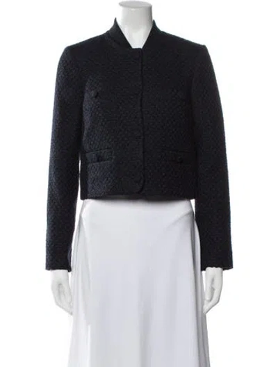 Pre-owned Eleventy Tweed Pattern Jacket In Black/blue