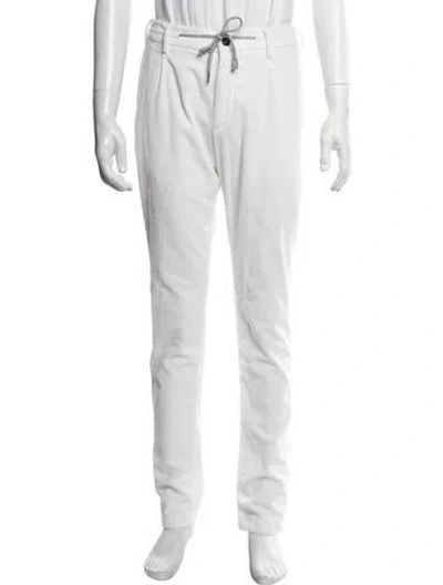 Pre-owned Eleventy Tweed Pattern Pants In Neutrals/white