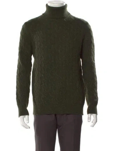 Pre-owned Eleventy Tweed Pattern Turtleneck Pullover In Green