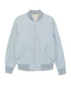 Eleventy Sky Blue Twill Bomber Jacket In Blue