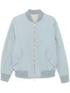Eleventy Sky Blue Twill Bomber Jacket In Blue