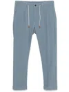 Eleventy Twill Tapered Trousers In Blue