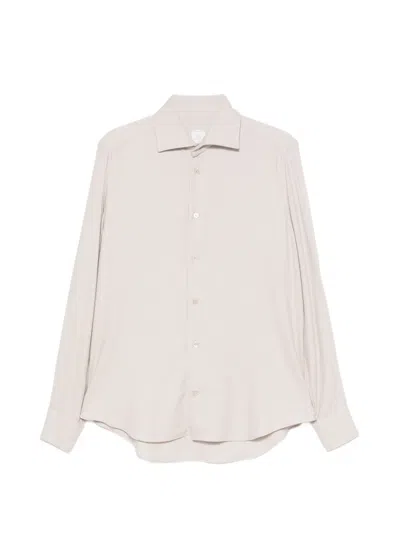 Eleventy Twill-weave Long-sleeve Shirt In Neutral