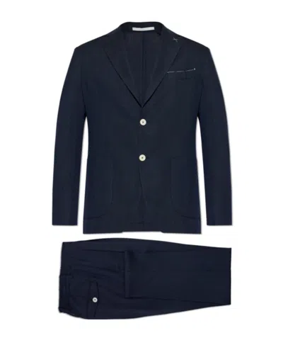 Eleventy Two-piece Set Of Long-sleeved Suit Jacket And Trousers In Multi