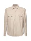 Eleventy Dual-tone Lambskin Shirt With Chest Pockets