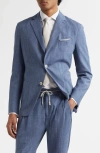 Eleventy Unstructured Linen & Wool Blend Sport Coat In 08n Zucchero