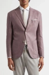 Eleventy Unstructured Linen & Wool Blend Sport Coat In 47 Berry