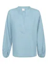 Eleventy V-neck Balloon-sleeve Blouse In Multi