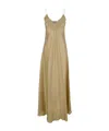 Eleventy Beige Long Dress With Thin Straps In Viscose Woman In Green