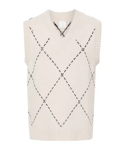 Eleventy V-neck Sleeveless Sweater In White